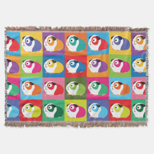 Pop Art Guinea Pigs Throw Blanket