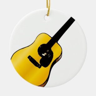 Pop Art Guitar Ceramic Ornament