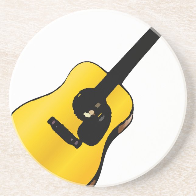 Pop Art Guitar Coaster (Front)