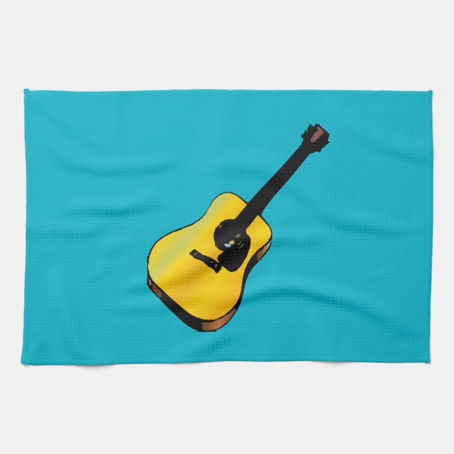Pop Art Guitar Kitchen Towel (Horizontal)