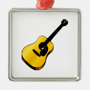 Pop Art Guitar Metal Ornament