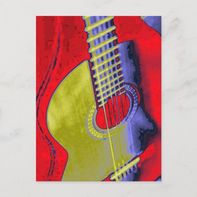 Pop Art Guitar Postcard (Front)