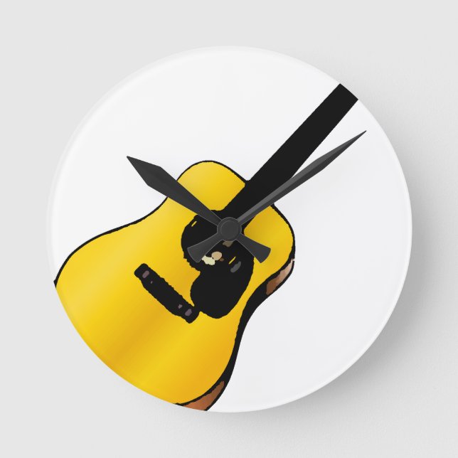 Pop Art Guitar Round Clock (Front)
