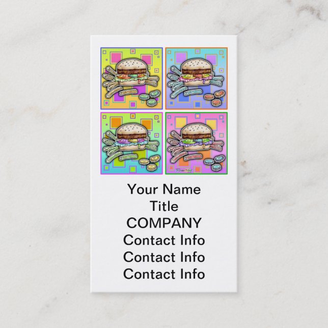 Pop Art HAMBURGER BUSINESS CARD (Front)