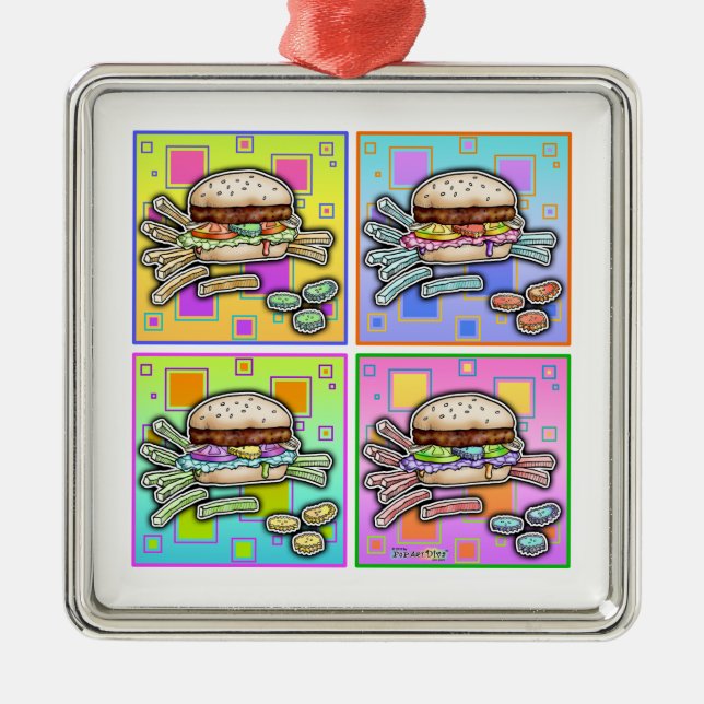 Pop Art HAMBURGER HANGING ORNAMENT (Front)