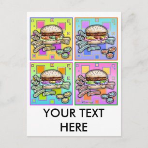 Pop Art HAMBURGER POSTCARD