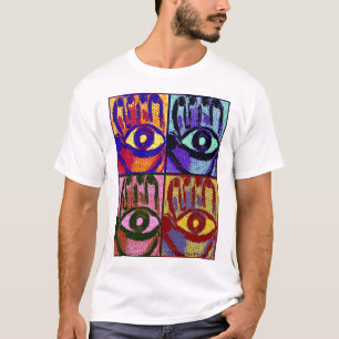 Pop Art Hamsa Evil Eye Protection Shirt by Taurusg