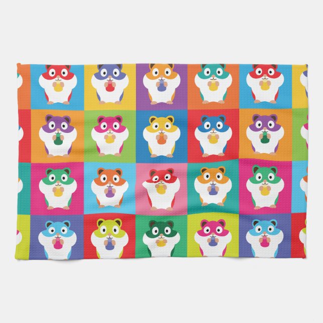 Pop Art Hamsters Kitchen Towel (Horizontal)