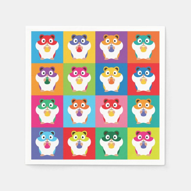 Pop Art Hamsters Napkins (Front)