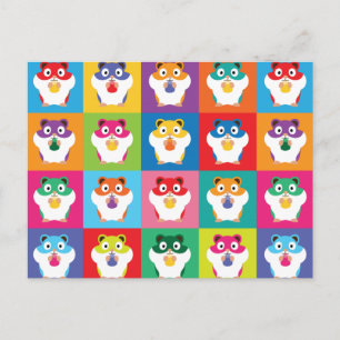 Pop Art Hamsters Postcard