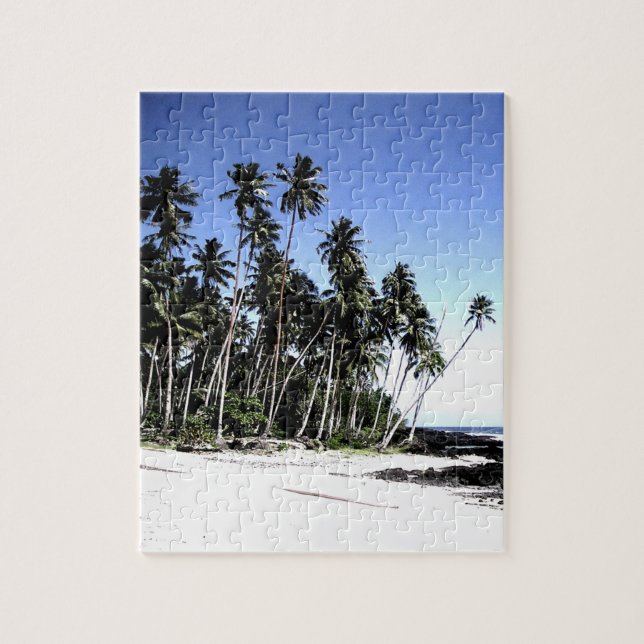Pop Art Hawaii Island Travel Beach Palm Trees Jigsaw Puzzle (Vertical)