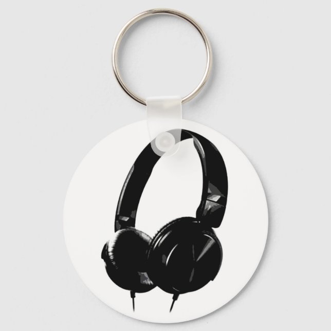 Pop Art Headphone Keychain (Front)