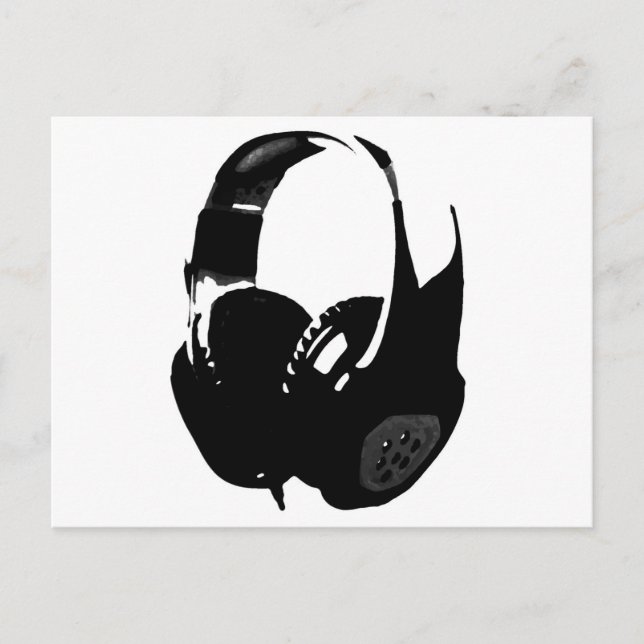 Pop Art Headphone Postcard (Front)