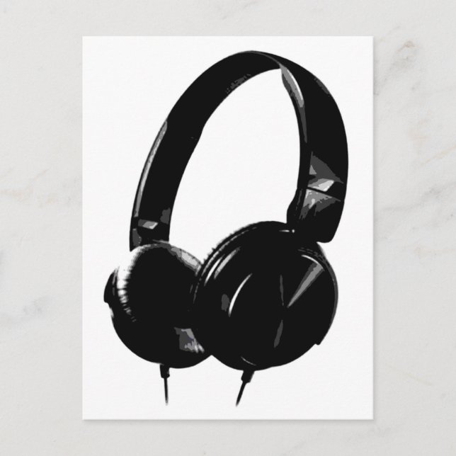 Pop Art Headphone Postcard (Front)