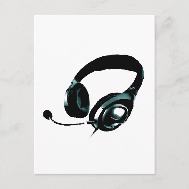 Pop Art Headphone Postcard (Front)