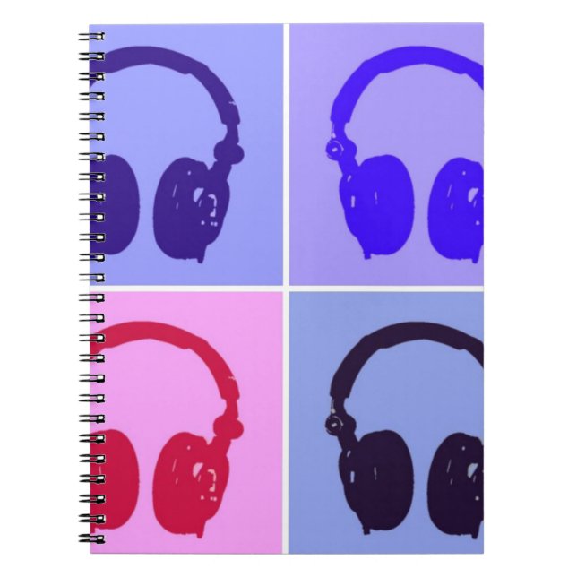 Pop Art Headphones Notebook (Front)