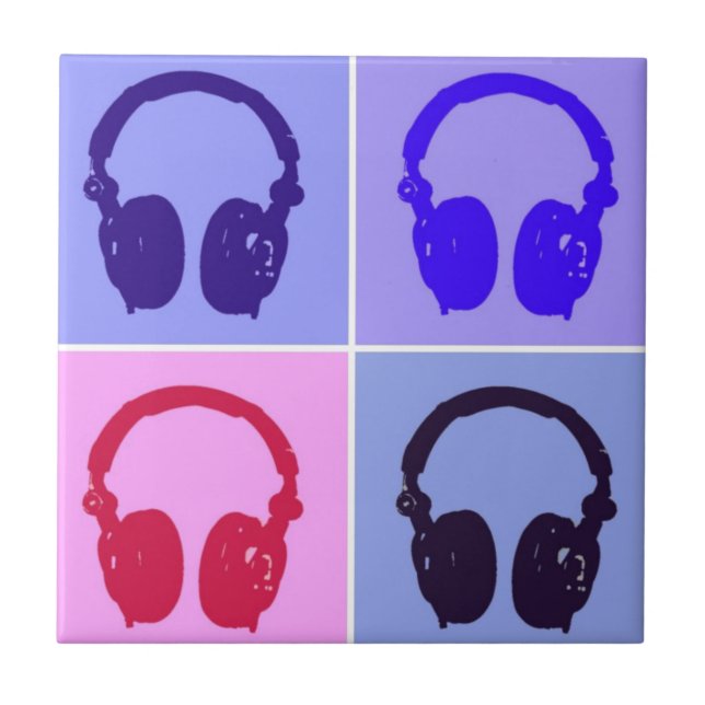 Pop Art Headphones Tile (Front)