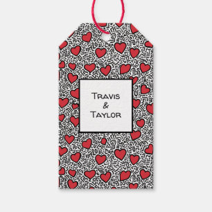 Pop Art Heart Pattern Gift Tags