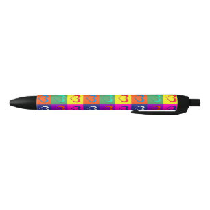 Pop art hearts black ink pen