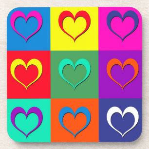 Pop art hearts coaster