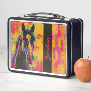 Pop Art Horse Custom Metal Lunchbox