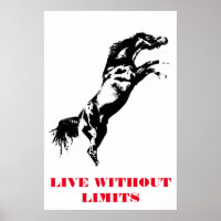 Pop Art Horse Motivational Artwork Black White