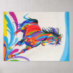 Pop Art Horse Poster<br><div class="desc">A drawing of a colourful pop art horse. Drawn with coloured pencil.</div>