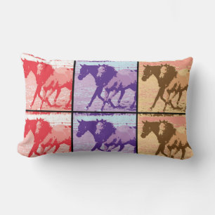 Pop Art Horses Lumbar Pillow