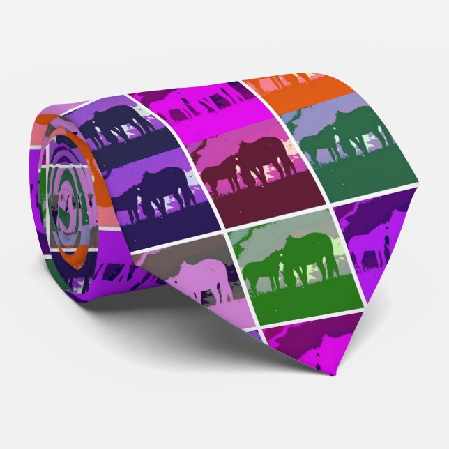 Pop Art Horses Tie (Rolled)