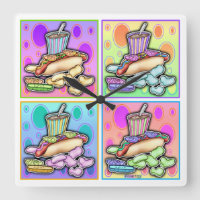Pop Art HOT DOG WALL CLOCK