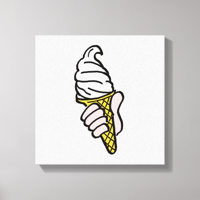 Pop Art Ice Cream Cone or Cornet Canvas Print (Front)