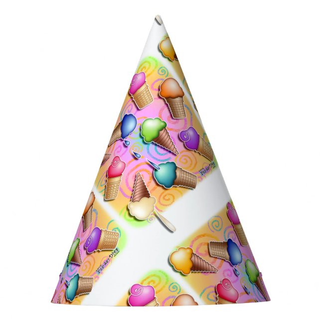 POP ART ICE CREAM CONES PARTY HAT (Front)
