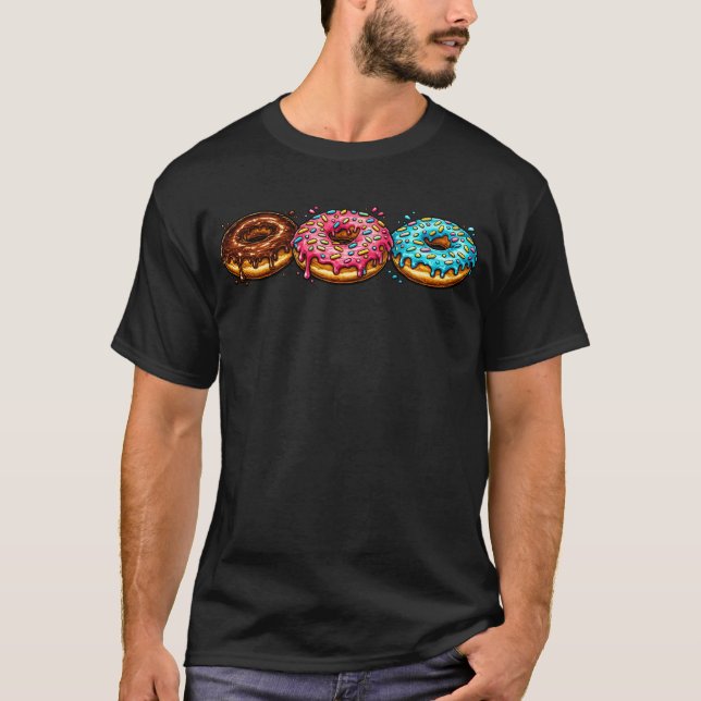 Pop Art Iced Glazed Donuts T-Shirt (Front)