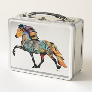 Pop Art Icelandic Horse Metal Lunch Box