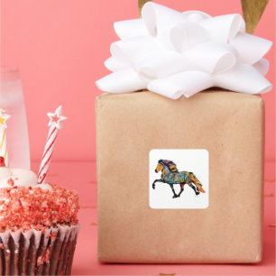 Pop Art Icelandic Horse Square Sticker