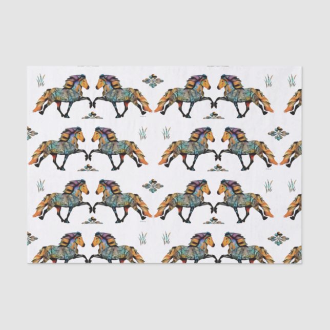 Pop Art Icelandic Horse  Tissue Paper (Front)