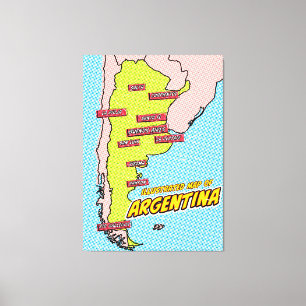 Pop Art Illustrated Argentina Canvas Print