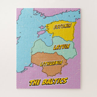 Pop Art Illustrated Baltic States map Jigsaw Puzzle