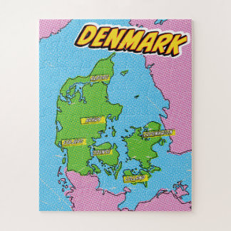 Pop Art Illustrated Denmark map Jigsaw Puzzle