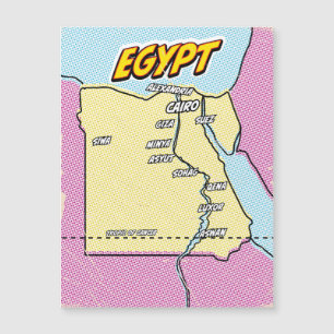 Pop Art Illustrated Egypt map