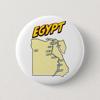 Pop Art Illustrated Egypt map 2 Inch Round Button