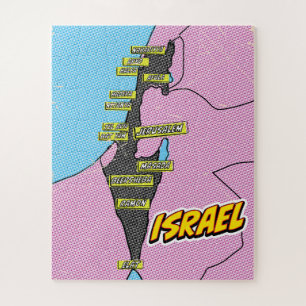 Pop Art Illustrated Israel map Jigsaw Puzzle