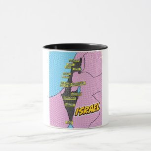 Pop Art Illustrated Israel map Mug