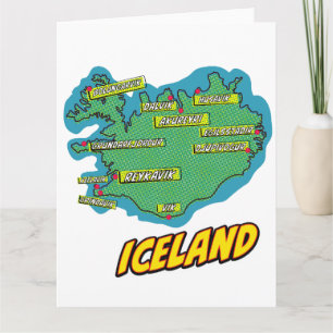 Pop Art Illustrated New York City map Card