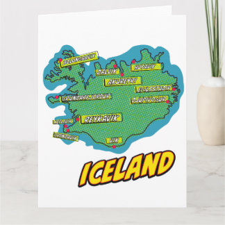 Pop Art Illustrated New York City map Card