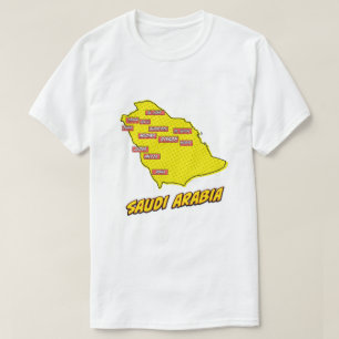 Pop Art Illustrated Saudi Arabia map T-Shirt