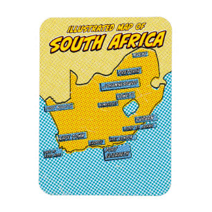 Pop Art Illustrated South Africa Magnet