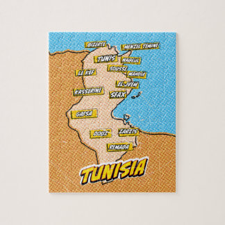 Pop Art Illustrated Tunisia map Jigsaw Puzzle
