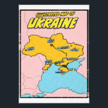 Pop Art Illustrated Ukraine  Photo Print<br><div class="desc">Pop Art Illustrated Ukraine in a beautiful worn style.</div>