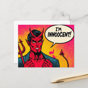 Pop Art Innoocent Devil Comic Postcard